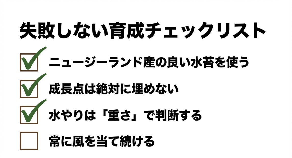 ビカクシダの鉢植え水苔栽培で失敗しないための重要チェックリスト