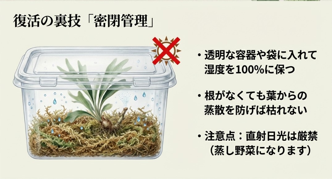 ビカクシダの子株を円錐状にカットする方法