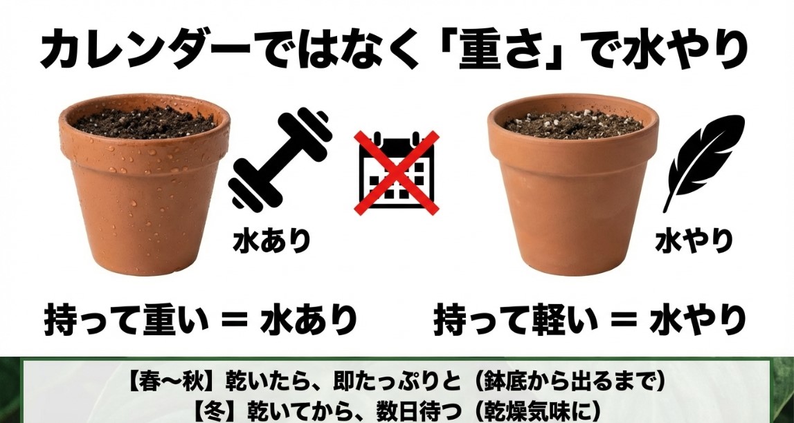 ビカクシダの水やりタイミングはカレンダーではなく鉢の重さで判断する